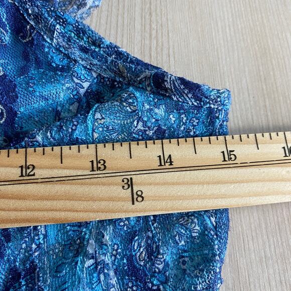 Kimchi Blue Y2K Regencycore Paisley Mesh Blouse Women SP Ruffle Fairycore NEW - Picture 8 of 9